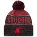 Men's New Era Crimson Washington State Cougars Team Freeze Cuffed Knit Hat with Pom