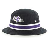 Men's '47 Black Baltimore Ravens Striped Bucket Hat