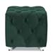 House of Hampton® Jaren 18.5" Wide Velvet Tufted Square Cube Ottoman Velvet in Green | 17 H x 18.5 W x 18.5 D in | Wayfair