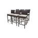 River Brook Patio Bar Stool w/ Cushion Wicker/Rattan in Brown kathy ireland Homes & Gardens by TK Classics | 44 H x 18 W x 17 D in | Wayfair