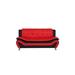 Wrought Studio™ Uhome 3Pcs Sofa For Living Room Fabric Couch Traditional Chesterfield Style, Nail Head Accents Faux Leather in Red/Black | Wayfair