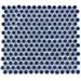 Merola Tile Hudson Penny Round Smoky Blue 11-7/8" x 12-5/8" Porcelain Floor and Wall Tile