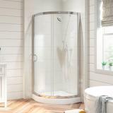 OVE Decors Breeze 32 in. Corner Shower Sliding Door with Base and Clear Glass in Chrome