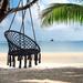 Hammock Chair Macrame Swing Hanging Cotton Rope Hammock Swing Chair for Indoor and Outdoor