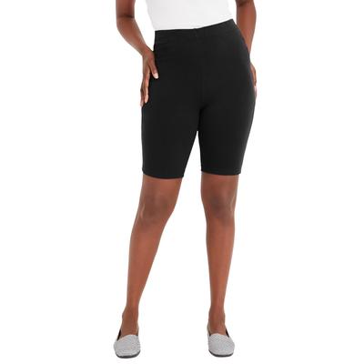 Plus Size Women's Everyday Stretch Cotton Bike Short by Jessica London in Black (Size 22/24)