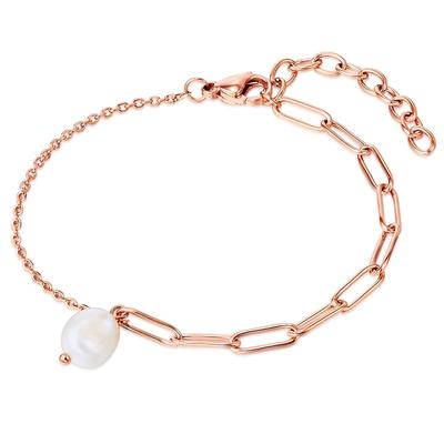 Valero Pearls Armband Edelstahl Süßwasser-Zuchtperle in Gelbgold 17,0 cm Basislänge + 4,0 Verlängerung Damen Image