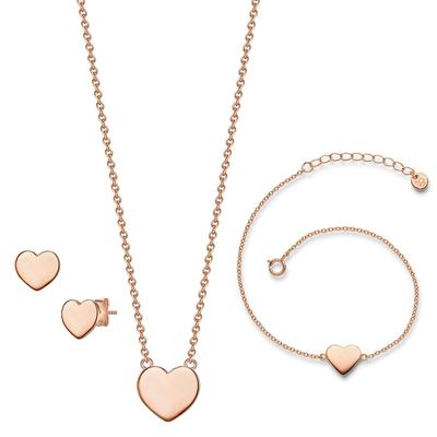 Glanzstücke München - Schmuckset Sterling Silber in Roségold Schmuck-Set 1 ct Damen (97.99 € / 1 ct)