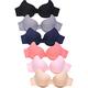 MaMia Women's Full Cup Push Up Lace Bras (Pack of 6) - - 34C