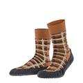 FALKE Men's Cosyshoe Checked M HP Slipper Sock, Brown (Caramel 5582), UK 7-8 (EU 41-42 Ι US 8-9)