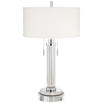 Cadence Glass Column Table Lamp With 8, Possini Euro Cadence Crystal Column Floor Lamp Satin Brass