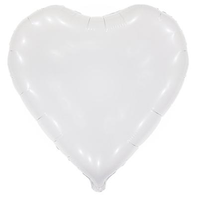 Folienballon Herz, weiß, 61 cm Ø
