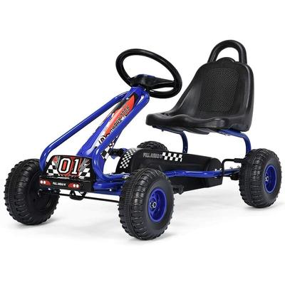 Costway - Gokart mit verstellbarem Sitz, Go Cart mit Handbremse, Tretauto bis 30kg belastbar, Pedal Image