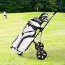 2-Rad Golftrolley klappbar, Golfwagen mit Anzeigetafel, Schiebewagen Metallrahmen, Golf Push Cart,