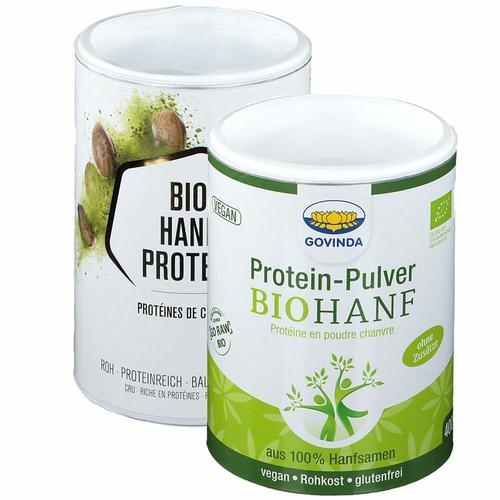 Govinda Bio 2 x Hanf Proteinpulver + nu3 Hanfprotein 1 St Set