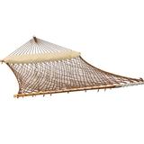 Sunnydaze 2-Person Polyester Rope Hammock with Spreader Bars, Natural, 450 Pound