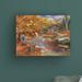 August Grove® Autumn Cabin by Bigelow Illustrations - Wrapped Canvas Graphic Art Canvas in Brown/Gray/Orange | 14 H x 19 W x 2 D in | Wayfair