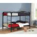 Harriet Bee Morgan Full over Full Bunk Bed Wood in Black | 59 H x 57 W x 78.25 D in | Wayfair 41A2617D15F44009890A4CFF91896537