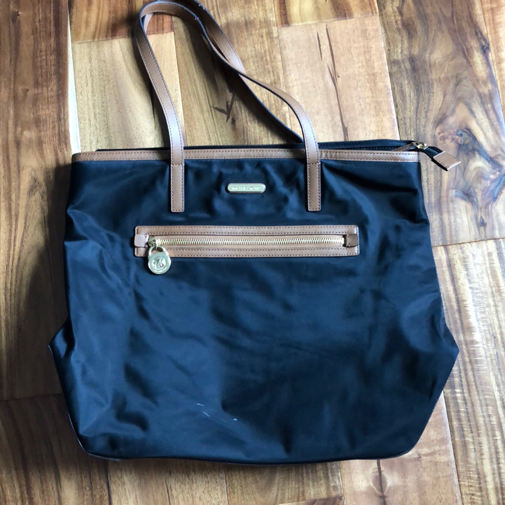 Michael Kors Bags | Black Mk Tote | Color: Black/Red | Size: Os