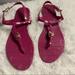 Coach Shoes | Coach Pier Shiny Jelly Sandal Size 7 | Color: Pink | Size: 7
