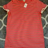 J. Crew Dresses | J. Crew Striped Jersey Dress | Color: Red/White | Size: L