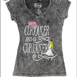 Disney Tops | Disney Alice In A Wonderland T Black Xs | Color: Black | Size: Xs