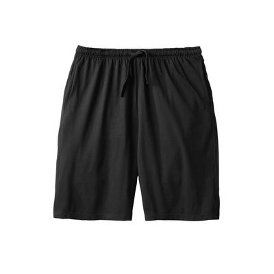 Men's Big & Tall Cotton Jersey Pajama Shorts by KingSize in Black (Size 7XL)