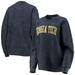 Women's Pressbox Navy Georgia Tech Yellow Jackets Comfy Cord Vintage Wash Basic Arch Pullover Sweatshirt