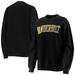 Women's Pressbox Black Vanderbilt Commodores Comfy Cord Vintage Wash Basic Arch Pullover Sweatshirt