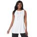 Plus Size Women's Stretch Knit Tunic Tank by The London Collection in White (Size 22/24) Wrinkle Resistant Stretch Knit Long Shirt