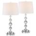 360 Lighting Solange 26" Silver Crystal Lamps with Acrylic Risers