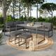 Salon de jardin en acier 8 personnes d'angle design - Gris Anthracite- romy - Anthracite