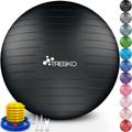 Gymnastikball (Rosa 65cm) mit Pumpe Fitnessball Yogaball Sitzball Sportball Pilates Ball Sportball