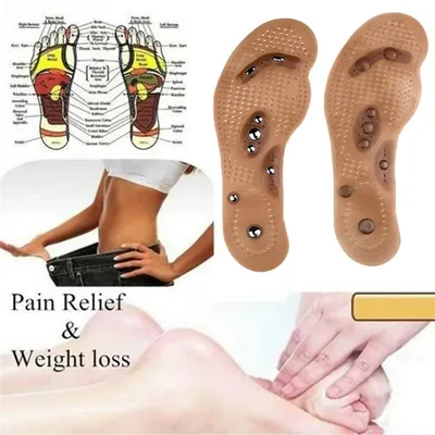 Semelles de Massage magnétiques brunes 8 pour la perte de poids pour soins des pieds thérapie