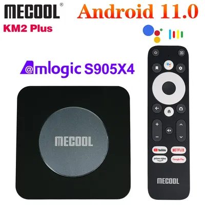 Mecool-KM2 Plus 4K RL Box avec Amlogic S905tage Android 11 TV Box Google Netflix ignorez 2 Go 16