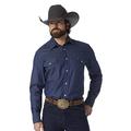 Wrangler Men's Authentic Cowboy Cut Work Western Long Sleeve Shirt,Blue,17 1/2 35