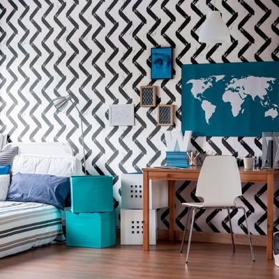 Black Stripes Teens Peel and Stick Removable Wallpaper 0847