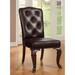 Furniture of America Kova Traditional Cherry Tufted Leather Dining Chairs (Set of 2)