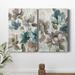 Winston Porter Topaz Garden I - 2 Piece Wrapped Canvas Painting Set Canvas, Solid Wood in Black/Blue/Gray | 12 H x 16 W x 1 D in | Wayfair