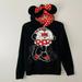 Disney Shirts & Tops | Disney Parks Minnie Ears And Bow Pullover Hoodie | Color: Black/Red | Size: Lg