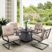Lark Manor™ Alyah 5 Piece Seating Group w/ Cushions Metal in Black | Outdoor Furniture | Wayfair 7A9203936D504560A69D21ED1DF7C249