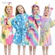Peignoir Kigurumi à Capuche pour Enfant Pyjama Chemise de Nuit Motif Étoile Arc-en-ciel