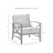 Kaplan 3-piece Outdoor Seating Set in White with Navy Cushions - 137.5"W x 65"D x 35.5"H - 137.5"W x 65"D x 35.5"H