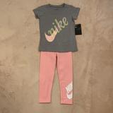 Nike Matching Sets | Nike Girls Outfit Size 4t | Color: Gray/Pink | Size: 4tg