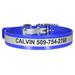 Reflective Waterproof and Ordor-Proof Blue Dog Collars with Personalized Engraving, Medium/Large
