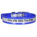 Reflective Waterproof and Ordor-Proof Blue Dog Collars with Personalized Engraving, Medium