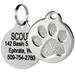 Personalized Paw Print Stainless Steel Pet ID Tag for Dogs and Cats with Engravement on Both Sides, Medium, Silver