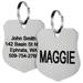 Personalized Stainless Steel Ranger Badge Shape Pet ID Tag with Engravement on both sides for Dogs and Cats, Small, Silver