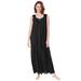 Plus Size Women's Long Tricot Knit Nightgown by Only Necessities in Black (Size M)