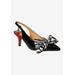 Wide Width Women's Devika Slingback Pump by J. Renee in Black Red White (Size 11 W)