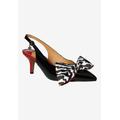 Wide Width Women's Devika Slingback Pump by J. Renee in Black Red White (Size 11 W)